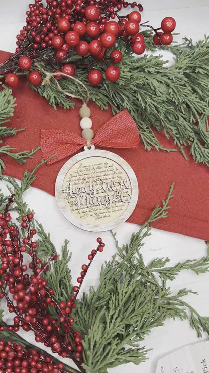 Joy to the World Christmas Ornament SVG for Laser Cutting - Beautiful Christmas Carol Round Design | Laser Ornament SVG | Easy Ornament svg
