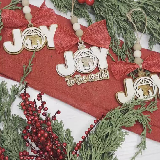 Joy to the World Ornaments SVG for Laser Cutting - Nativity-Inspired Christmas Set | Laser Ornaments SVG | Nativity Ornament SVG | Nativity