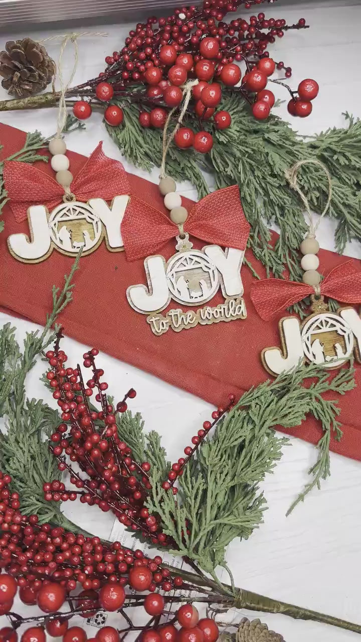 Joy to the World Ornaments SVG for Laser Cutting - Nativity-Inspired Christmas Set | Laser Ornaments SVG | Nativity Ornament SVG | Nativity