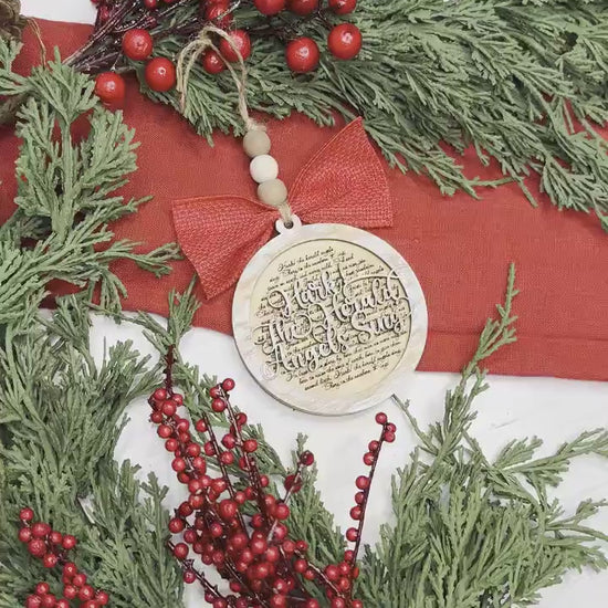 Hark! The Herald Angels Sing Christmas Ornament SVG for Laser Cutting - Elegant Christmas Carol Design | Laser Ornament SVG | Easy Ornament