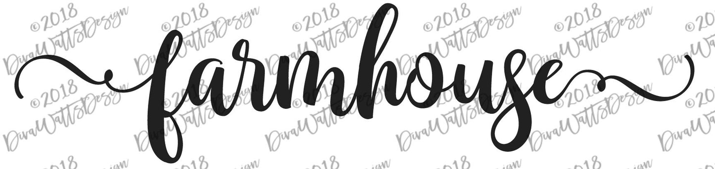 Farmhouse SVG | Sign | Wood Sign | PNG | Cuttable | Cricut | Instant Download | Tea Towel | Pillow | More | Use for Stencil | Vinyl | Swirly