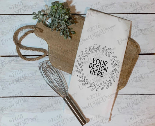 Mock-Up Kitchen Tea Towel | Farmhouse Flour Sack Towel | Product Display | Instant Download