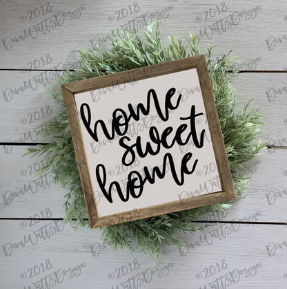 SVG Home Sweet Home | Farmhouse | Cut File | Cricut Silhouette | Instant Download | Sign Making | Pillows | Towels | Cups