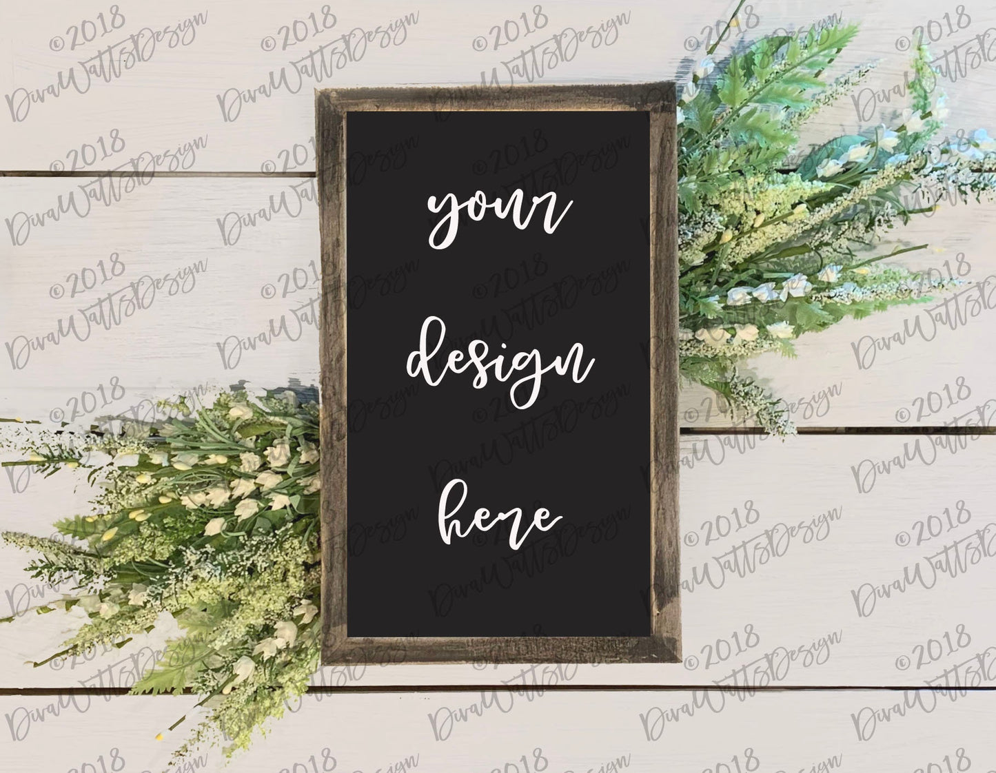 Mock-Up Framed Sign Template Set | Set of 4 JPG Files with White and Black Options | Farmhouse Styled Photos | Instant Download