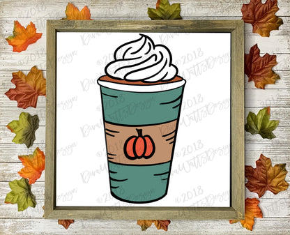 SVG Pumpkin Spice Latte | DXF PNG | Layered Cutting File | Instant Download | Fall | Autumn | Vinyl htv | Craft | Sign | Design Element jpg