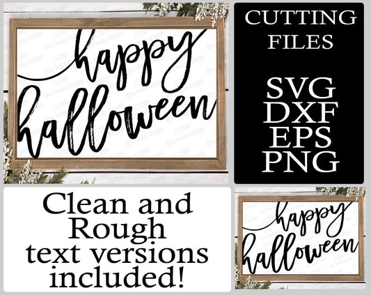 SVG Happy Halloween | Fall | Cutting File | DXF PNG eps | Instant Download | Vinyl Stencil | Rough and Clean Text | Sign | Oversized