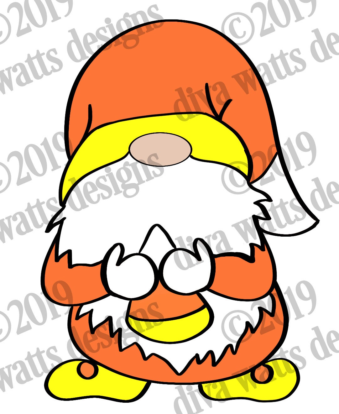 SVG Candy Corn Gnome | Halloween | Fall | Cutting File | DXF PNG eps | htv Vinyl Stencil | Instant Download | Farmhouse | Sign | Travel Mug