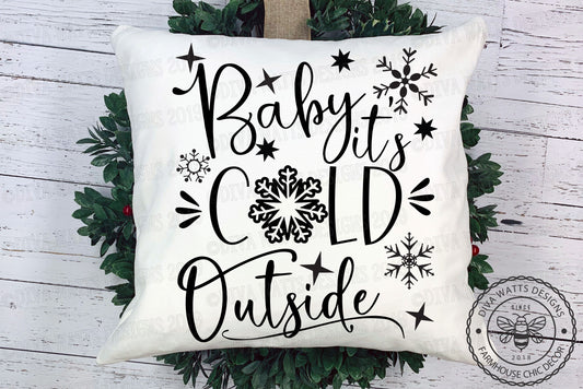 SVG Baby It's Cold Outside | Christmas | Cutting File | Instant Download | DXF PNG eps | Vinyl Stencil Clipart htv | Holiday Snow Snowflakes