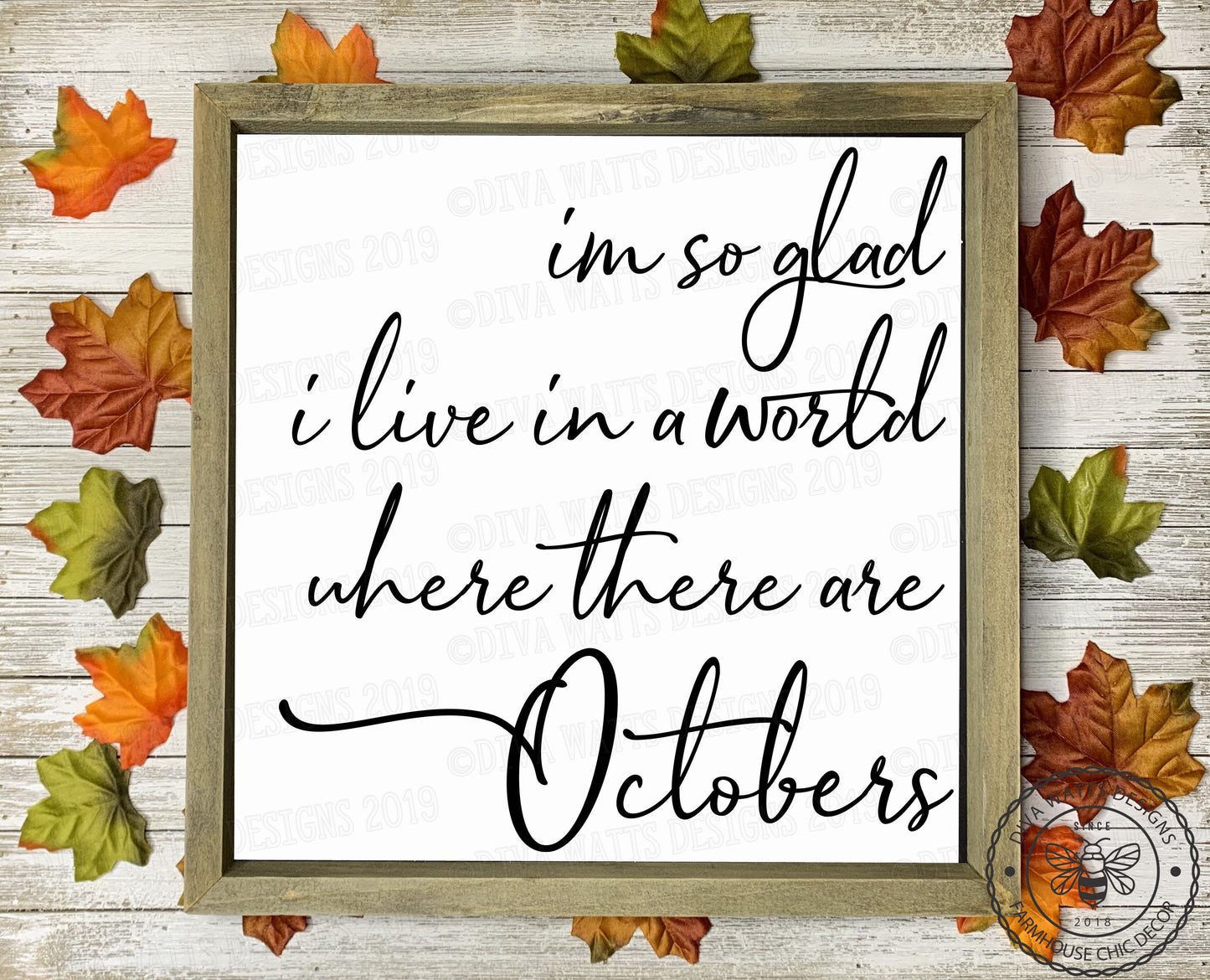 SVG I'm so Glad I live in a World Where There Are Octobers | Cutting File | DXF PNG eps | Vinyl Stencil | Instant Download Autumn Fall
