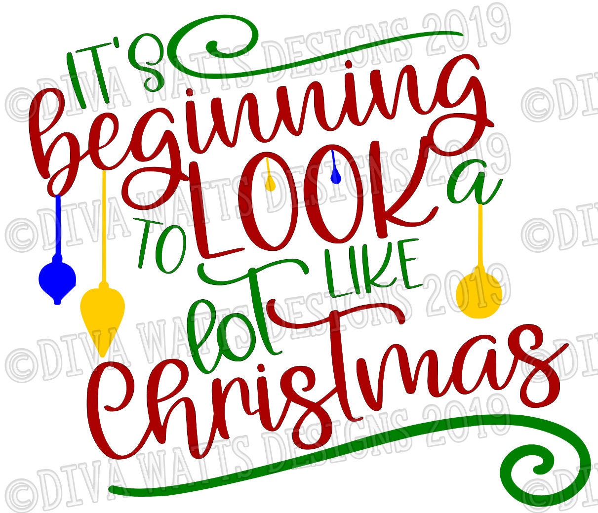 SVG It's Beginning to Look a Lot Like Christmas | Cutting File | Instant Download | DXF PNG eps jpg | Vinyl Stencil htv | Holiday Sign Shirt