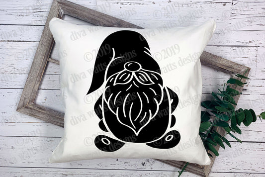 SVG Gnome | Solid | Farmhouse Rustic | Cutting File | DXF PNG eps jpg | Clipart | Instant Download | Vinyl Stencil htv | Sign T- Shirt Mat