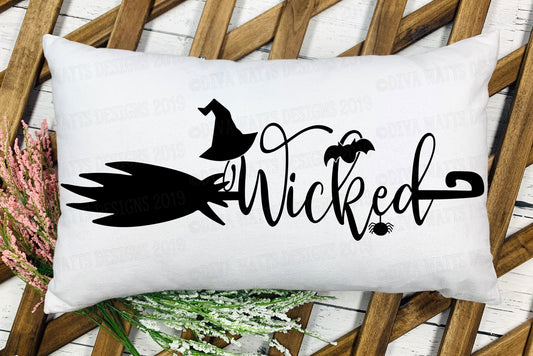 SVG Wicked | Cutting File | Halloween Broom Witch Hat Bat Spider | DXF png jpg eps | Instant Download | Shirt Sign | Fall Autumn Spooky