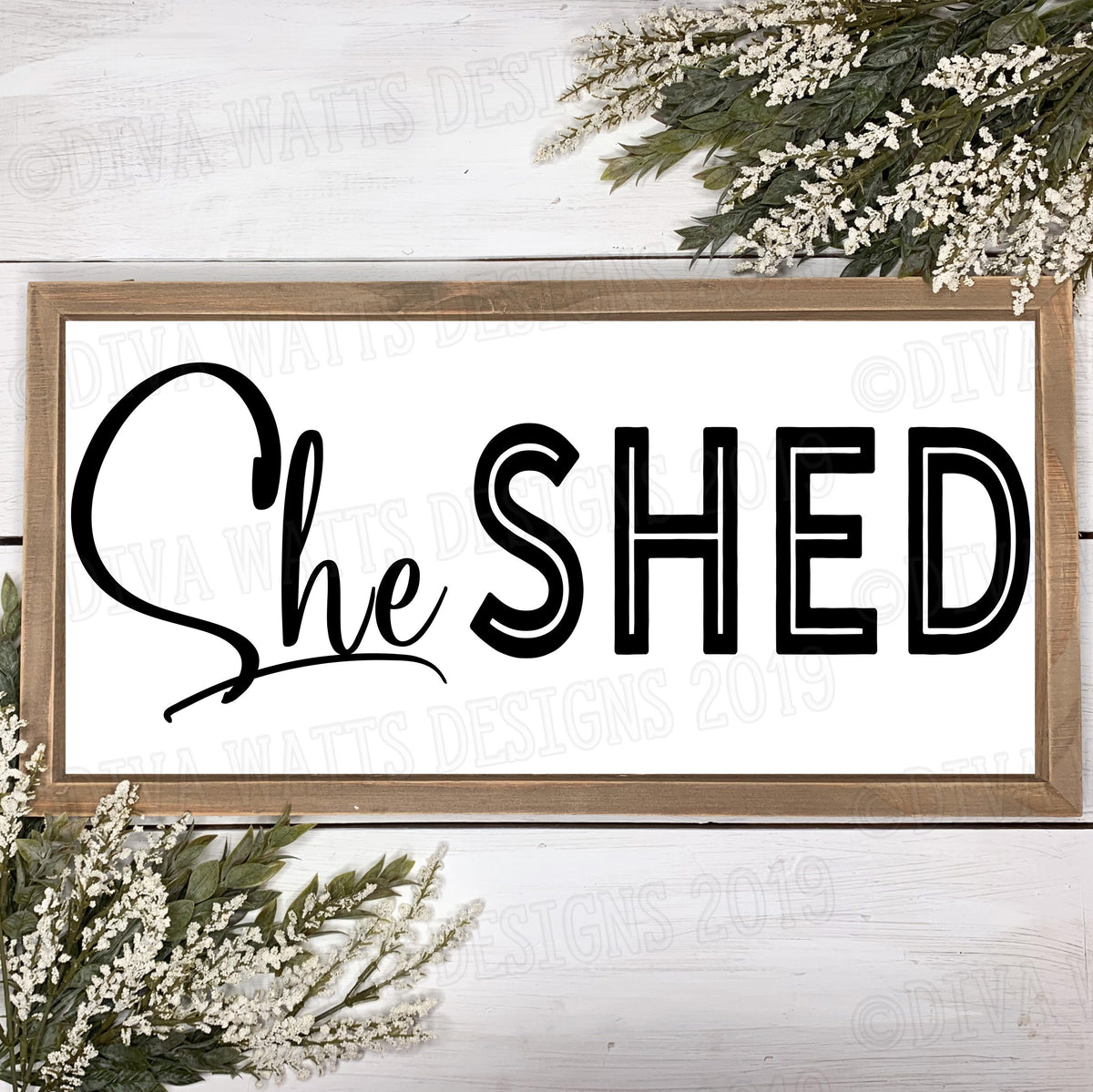 SVG She Shed | Cutting File | Farmhouse  Rustic | Craft Room | Woman Cave | Sign | DXF PNG | Instant Download | Vinyl Stencil