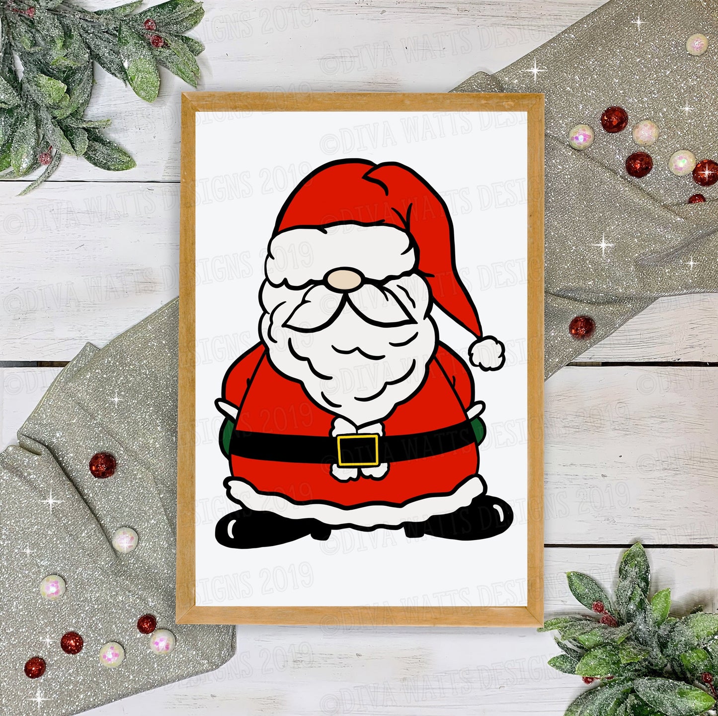 SVG Santa Claus Gnome | Cutting File | St. Nick Kris Kringle | Layered | DXF | Shirt Sign | Vinyl Stencil HTV | Instant Download | Christmas