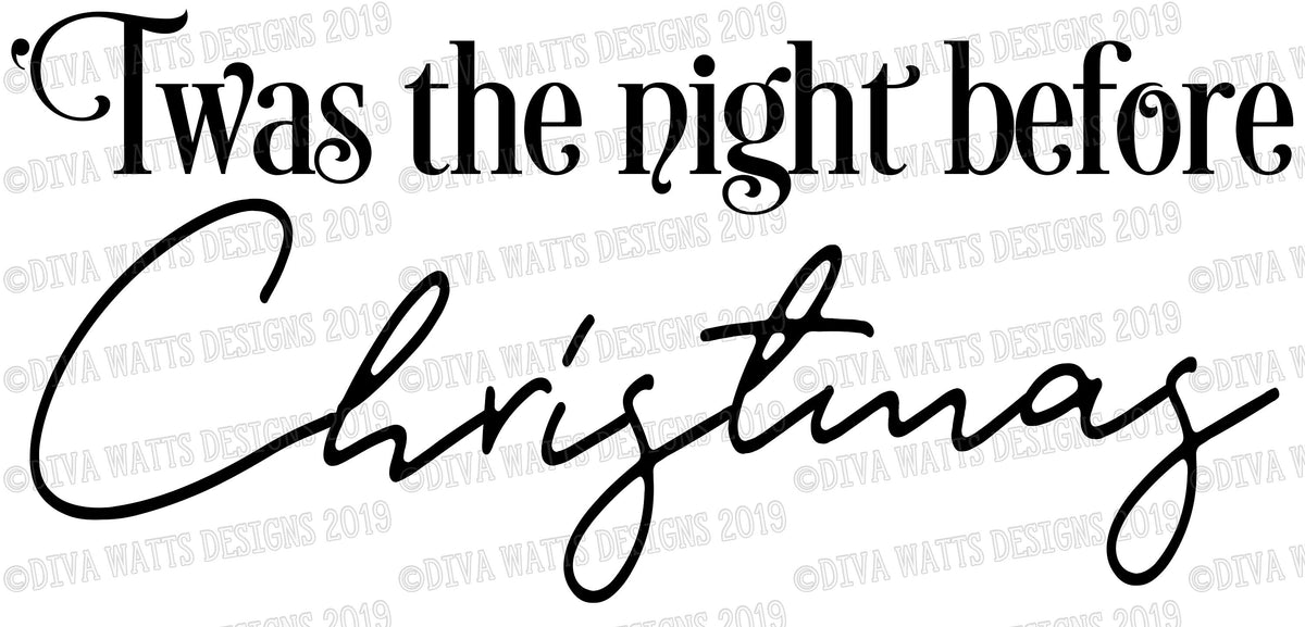 SVG 'Twas The Night Before Christmas | Cutting File | DXF PNG eps jpg | Farmhouse  Sign | Instant Download | Merry Christmas