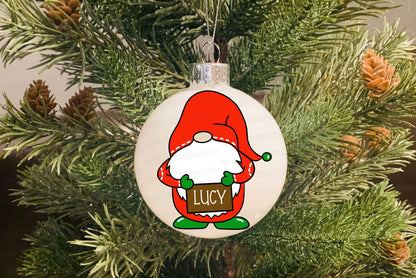 SVG Christmas Gnome with Sign | Cutting File | Personalize| Double Sided | DXF PNG eps jpg | Ornaments Shirts More| Vinyl Stencil htv