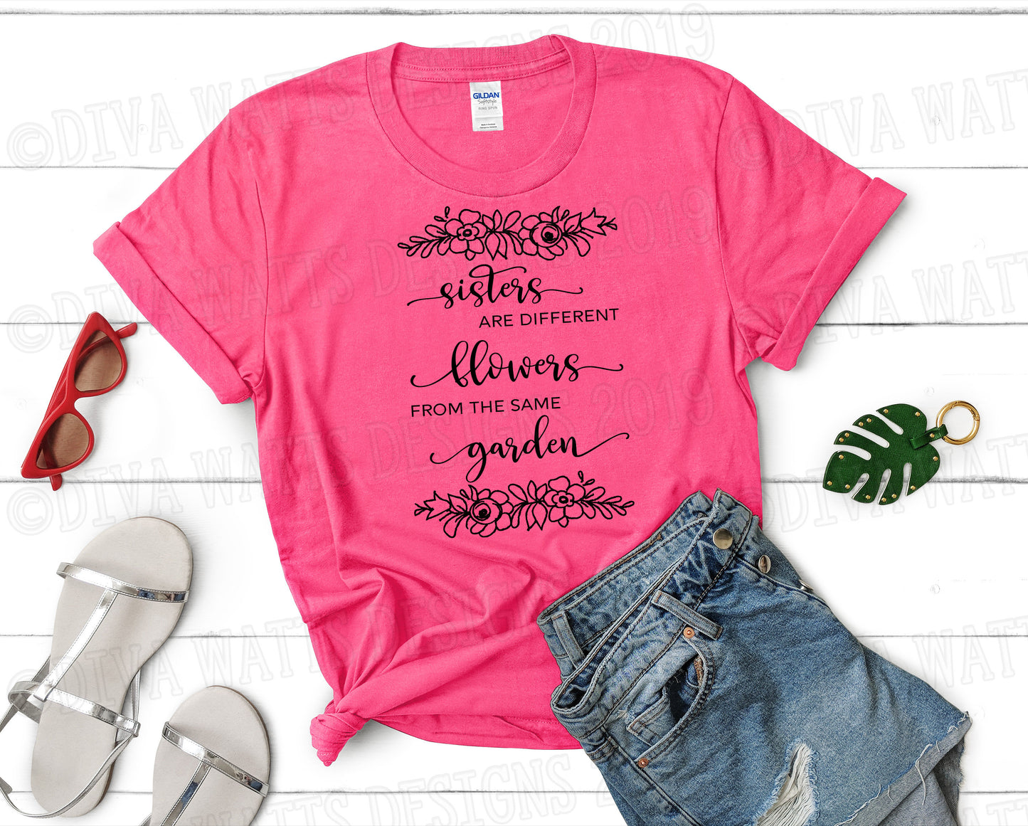 SVG Sisters Are Different Flowers from the Same Garden | Cutting File | Floral Roses | Instant Download DXF PNG jpg eps | vinyl stencil htv