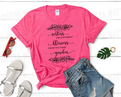 SVG Sisters Are Different Flowers from the Same Garden | Cutting File | Floral Roses | Instant Download DXF PNG jpg eps | vinyl stencil htv