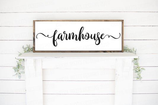 Farmhouse SVG | Sign | Wood Sign | PNG | Cuttable | Cricut | Instant Download | Tea Towel | Pillow | More | Use for Stencil | Vinyl | Swirly
