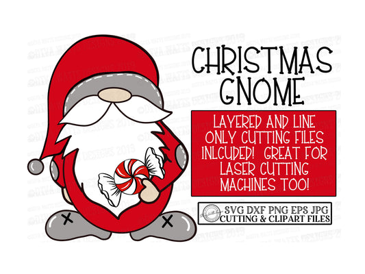 SVG Christmas Peppermint Gnome | Farmhouse | Instant Download | Laser | DXF PNG eps jpg | Peppermint Candy | Vinyl Stencil htv | Shirt More