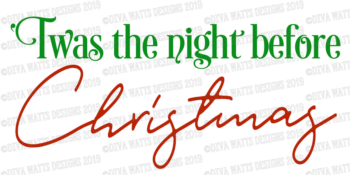 SVG 'Twas The Night Before Christmas | Cutting File | DXF PNG eps jpg | Farmhouse  Sign | Instant Download | Merry Christmas