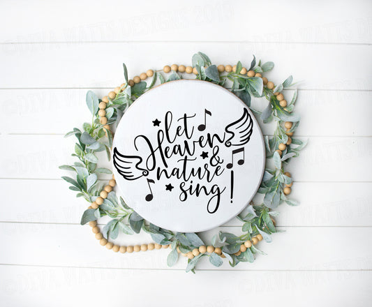 SVG Let Heaven and Nature Sing | Cutting File | Joy To The World | Angel Wings | Christmas | Hymn Song Carol | Vinyl Stencil htv | dxf png