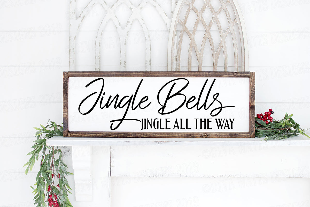 SVG Jingle Bells | Cutting File | Jingle All The Way | Christmas | Sign | Farmhouse  | Vinyl Stencil HTV Instant Download | dxf