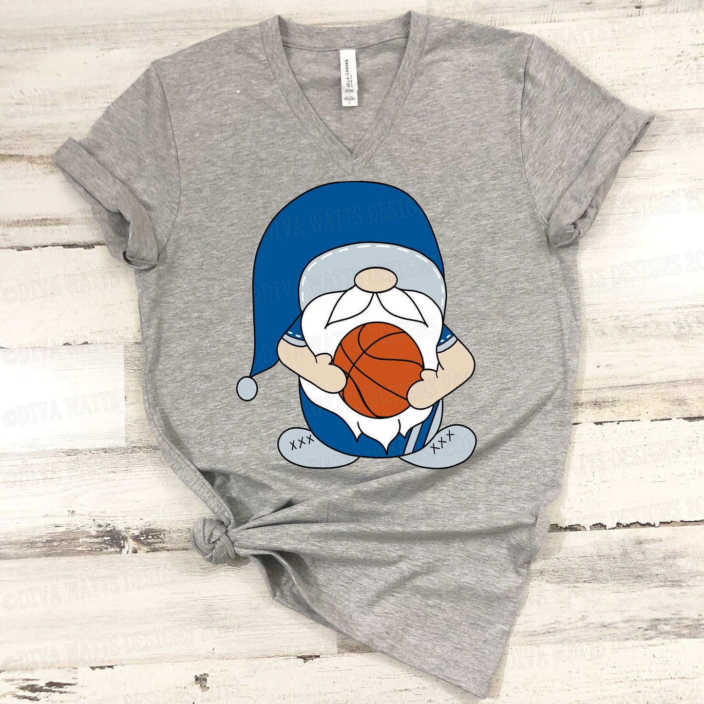 SVG Basketball Gnome | Cutting File | Customize with your team colors and logo | DXF PNG eps jpg | Instant Download | Layered and Line Only