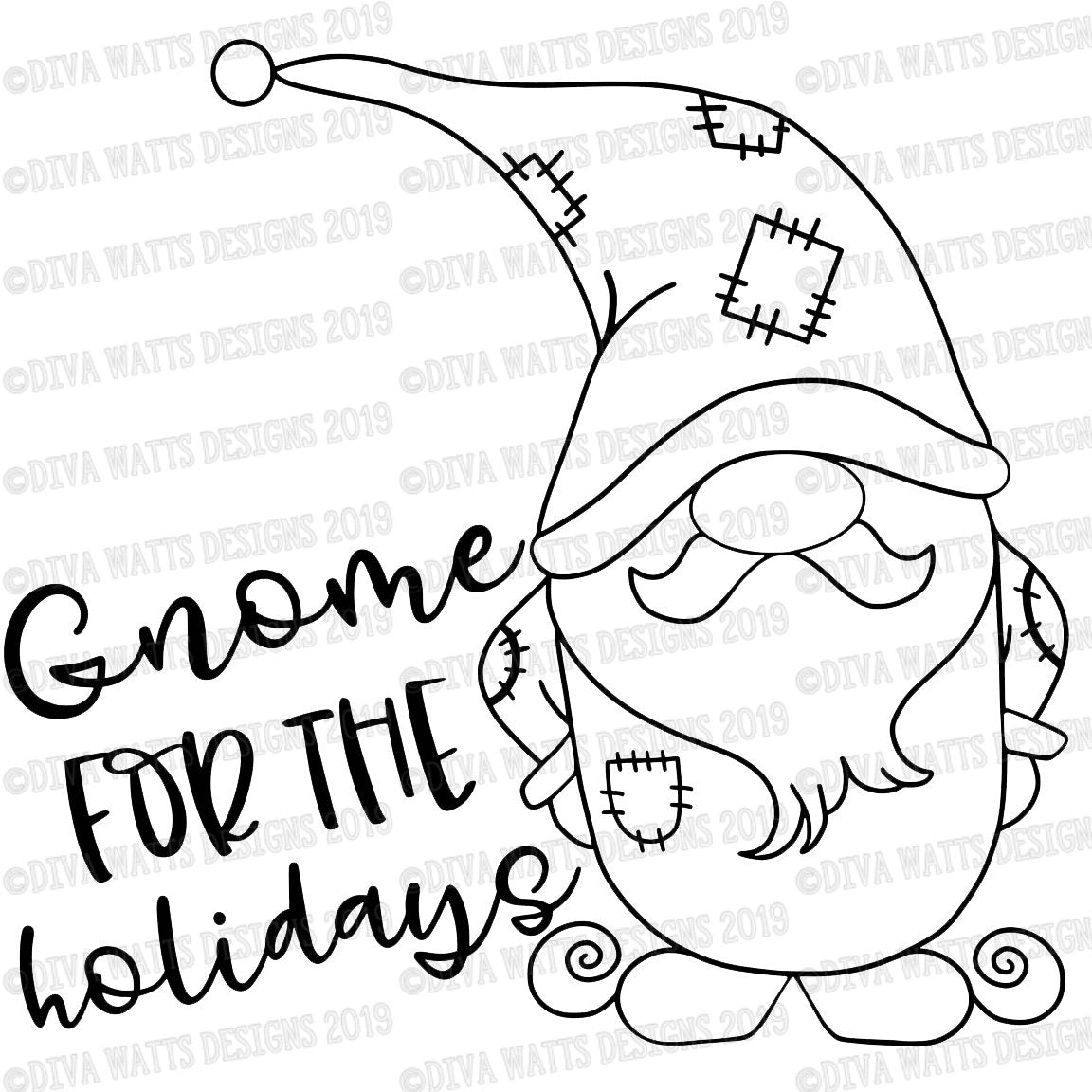 SVG Gnome for the Holidays | Cutting File | Christmas Gnomes | Art | Sign | Shirt | Vinyl Stencil HTV | DXF png eps jpg | Instant Download