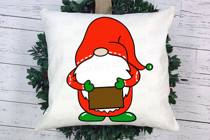 SVG Christmas Gnome with Sign | Cutting File | Personalize| Double Sided | DXF PNG eps jpg | Ornaments Shirts More| Vinyl Stencil htv