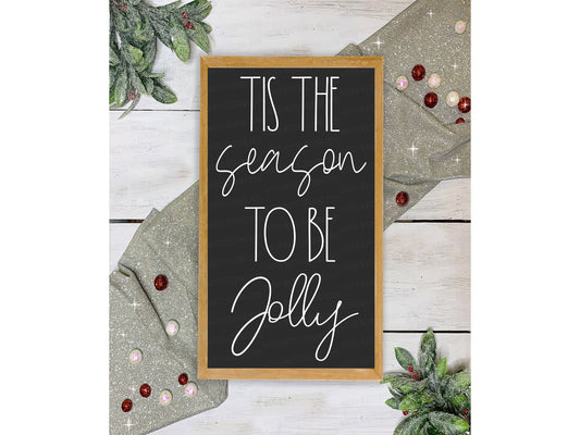 SVG Tis The Season To Be Jolly | Cutting File | Farmhouse  Skinny Font | Christmas | DXF PNG eps jpg pdf | Vinyl Stencil htv |