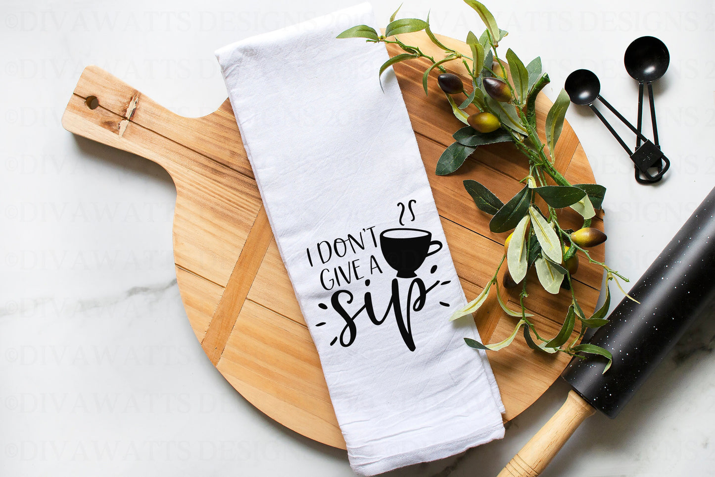 SVG I Don't Give A Sip | Cutting File | Humor Funny | Kitchen | Coffee Mug | Tea Towel | Sign | PNG EPS jpg ai pdf | Humorous | Cut File