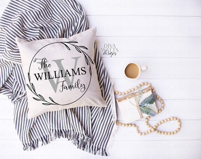 SVG Family Monogram Sign | Cutting File | Last Name | Add Your Text & Font | Customize Personalize | Vinyl Stencil HTV Instant Download PNG