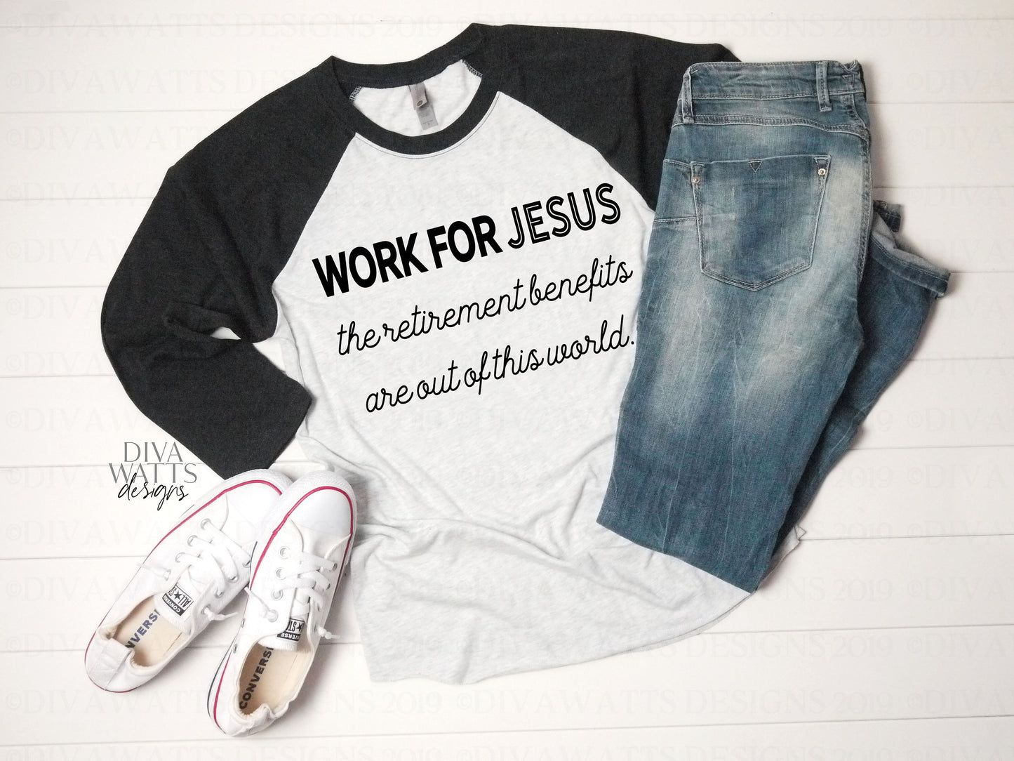 SVG Work For Jesus | Cutting File | The Retirement Benefits Are Out Of This World | Great | Shirt | God | Preacher Minister | Vinyl HTV png