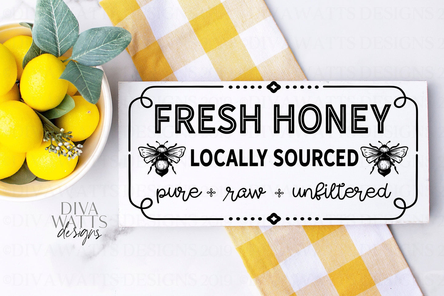SVG | Fresh Honey | Cutting File | Bee | Locally Sourced | Pure Raw Unfiltered | Kitchen | Farmhouse Sign | Bees | Vinyl Stencil HTV | PNG