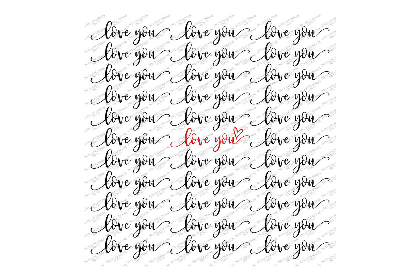 SVG | Love You | Cutting File | Valentine's Day Valentine | Heart | Pattern | Sign Pillow | Vinyl Stencil HTV | png eps jpg pdf | I love You