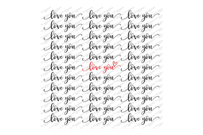 SVG | Love You | Cutting File | Valentine's Day Valentine | Heart | Pattern | Sign Pillow | Vinyl Stencil HTV | png eps jpg pdf | I love You