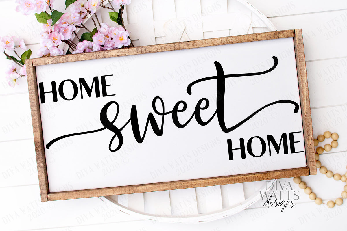 SVG | Home Sweet Home | Cutting File | Vinyl Stencil HTV | Sign | Rustic  | Script | Distressed | Cut File | Cricut Sihouette