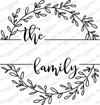 Family Name Wreath SVG | Bestseller | Great For Farmhouse Signs Including Glowforge