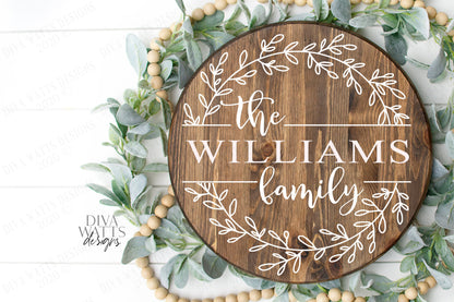 Family Name Wreath SVG | Bestseller | Great For Farmhouse Signs Including Glowforge