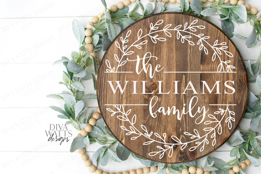 Family Name Wreath SVG | Bestseller | Great For Farmhouse Signs Including Glowforge