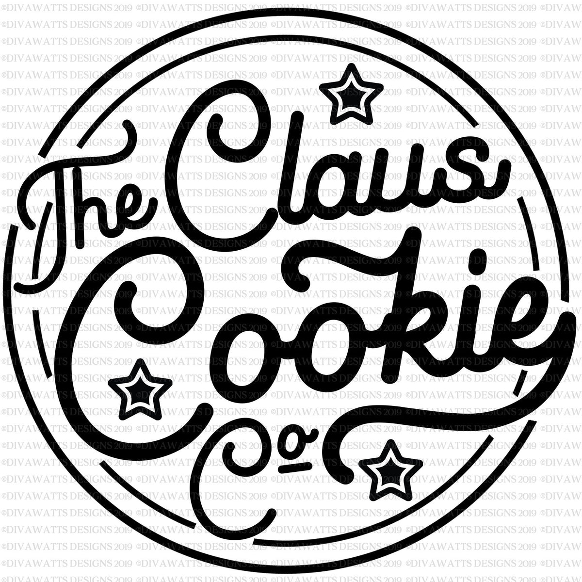 SVG The Claus Cookie Co | Cutting File | Retro Vintage Circle Round Circular | Sign Shirt Tumbler | Vinyl Stencil HTV | dxf png Christmas