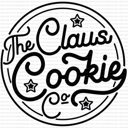 SVG The Claus Cookie Co | Cutting File | Retro Vintage Circle Round Circular | Sign Shirt Tumbler | Vinyl Stencil HTV | dxf png Christmas