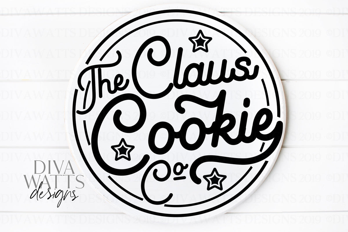 SVG The Claus Cookie Co | Cutting File | Retro Vintage Circle Round Circular | Sign Shirt Tumbler | Vinyl Stencil HTV | dxf png Christmas