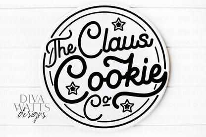 SVG The Claus Cookie Co | Cutting File | Retro Vintage Circle Round Circular | Sign Shirt Tumbler | Vinyl Stencil HTV | dxf png Christmas
