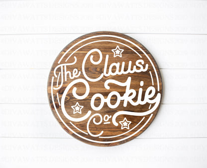 SVG The Claus Cookie Co | Cutting File | Retro Vintage Circle Round Circular | Sign Shirt Tumbler | Vinyl Stencil HTV | dxf png Christmas