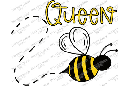 SVG | Queen Bee | Cutting File | Buzzing Bumble Bee | Vinyl Stencil HTV | Shirt Sign Tote | png eps jpg pdf | Bees | Trail | Clipart | Art