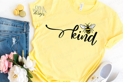 SVG | Bee Kind | Cutting File | Always Be Kind | Honey Bee | Farmhouse Kitchen | Cut File | Vinyl Stencil HTV | Sign Pillow | PNG eps jpg