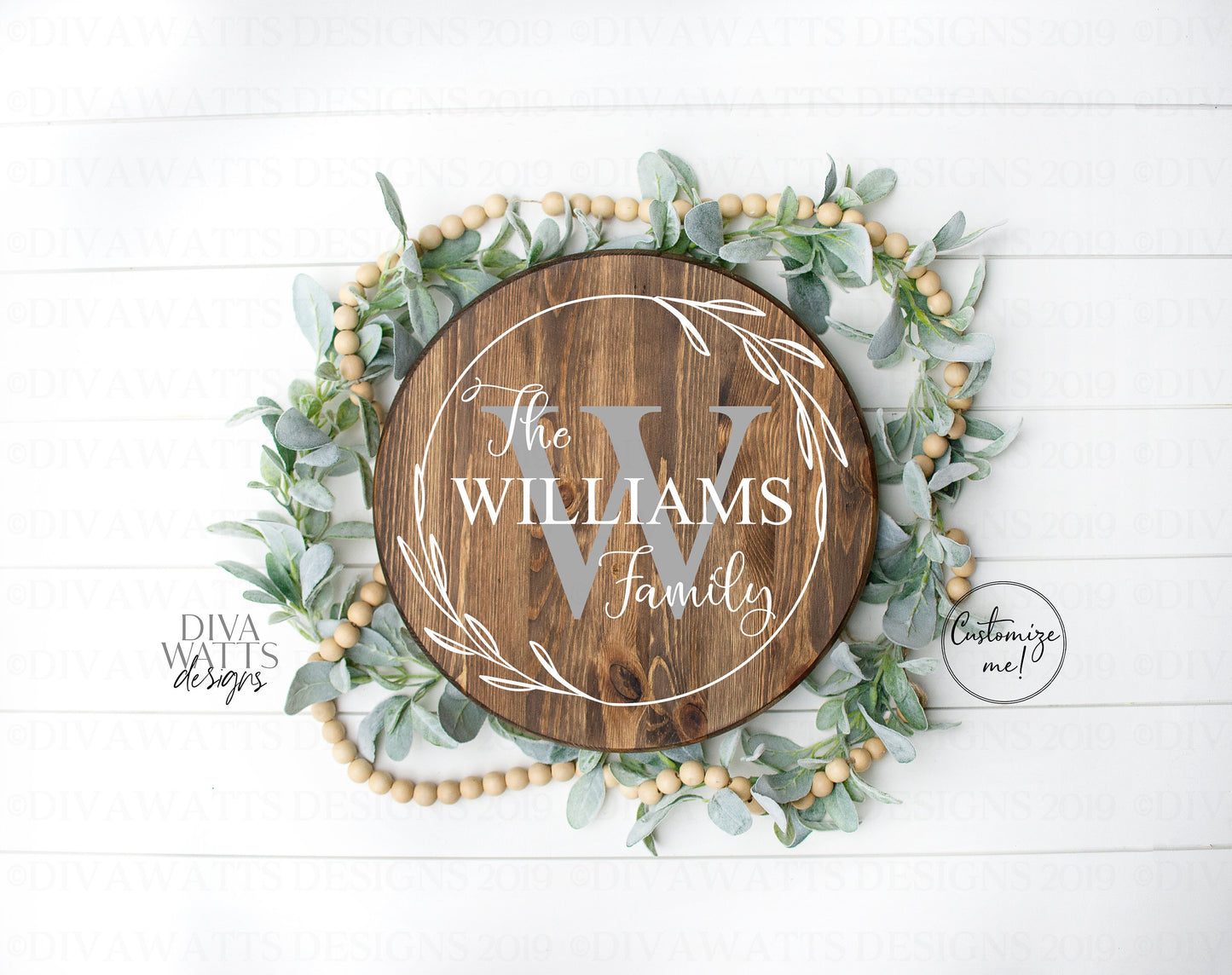 SVG Family Monogram Sign | Cutting File | Last Name | Add Your Text & Font | Customize Personalize | Vinyl Stencil HTV Instant Download PNG