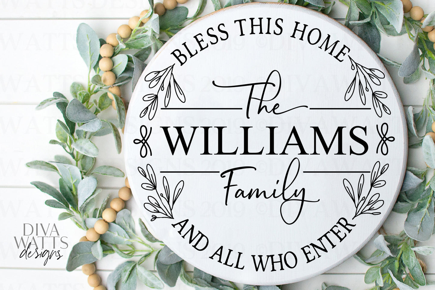 Bless This Home And All Who Enter SVG | Farmhouse Round You Customize